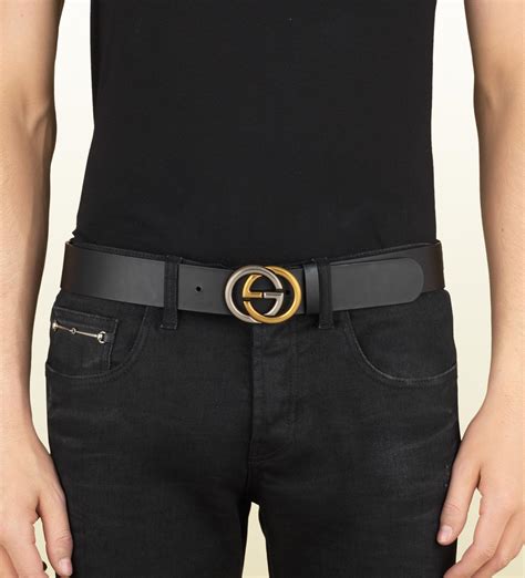 gucci ladies black leather belt